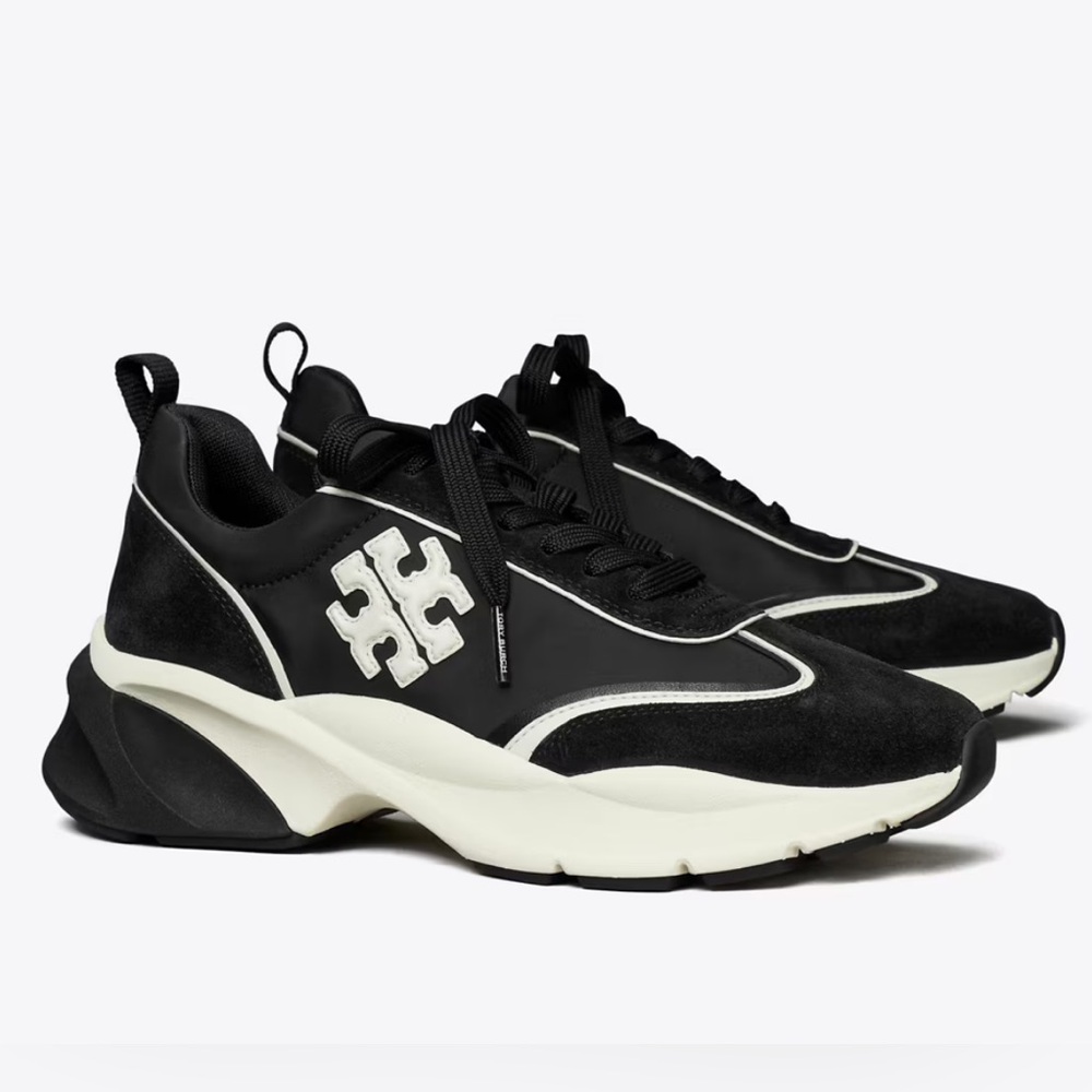TORY BURCH GOOD LUCK TRAINER
PERFECT BLACK/NEW IVORY SIZE 7